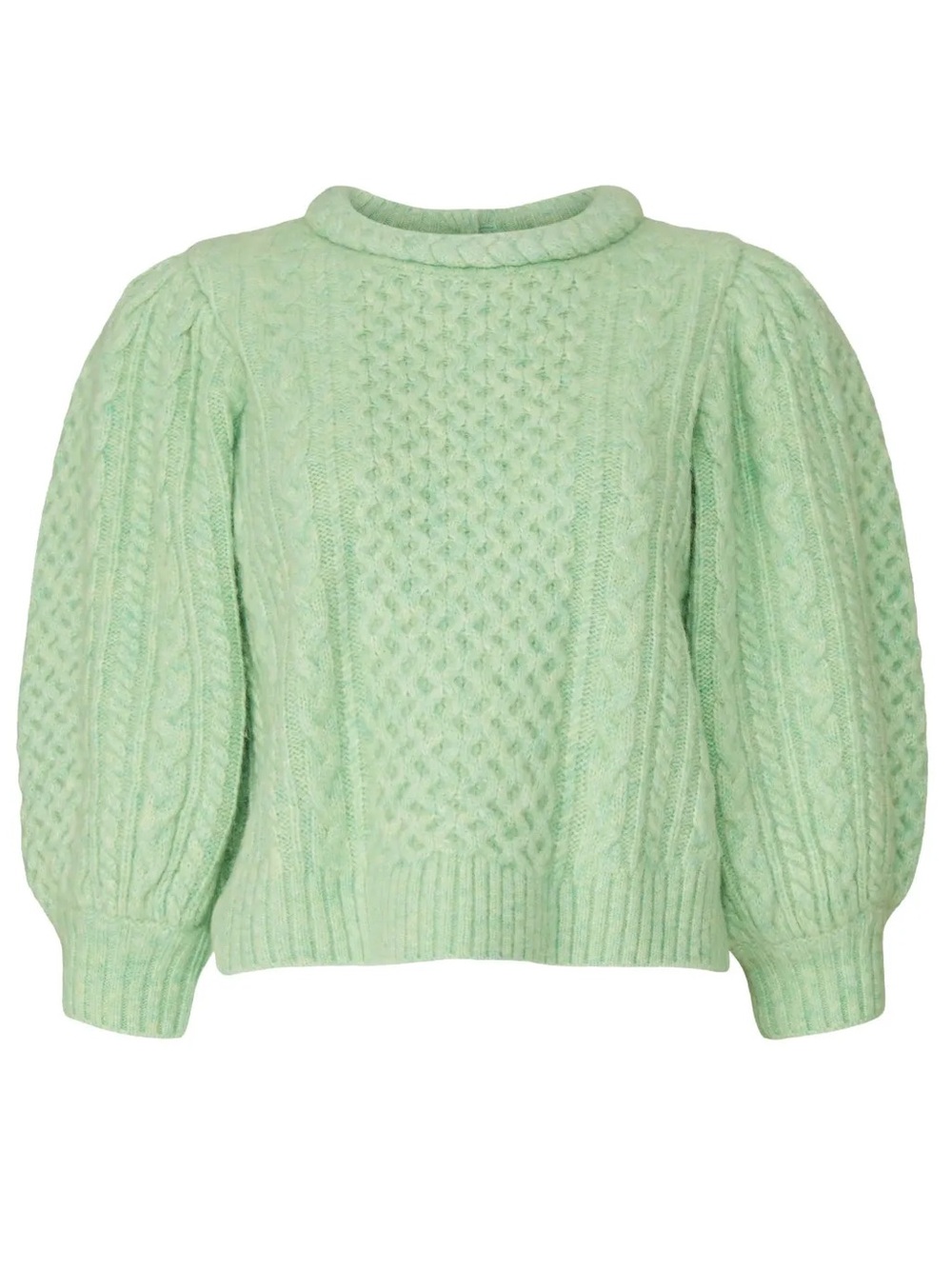 Sea New York Ebba Puff Short Sleeve Green Sweater